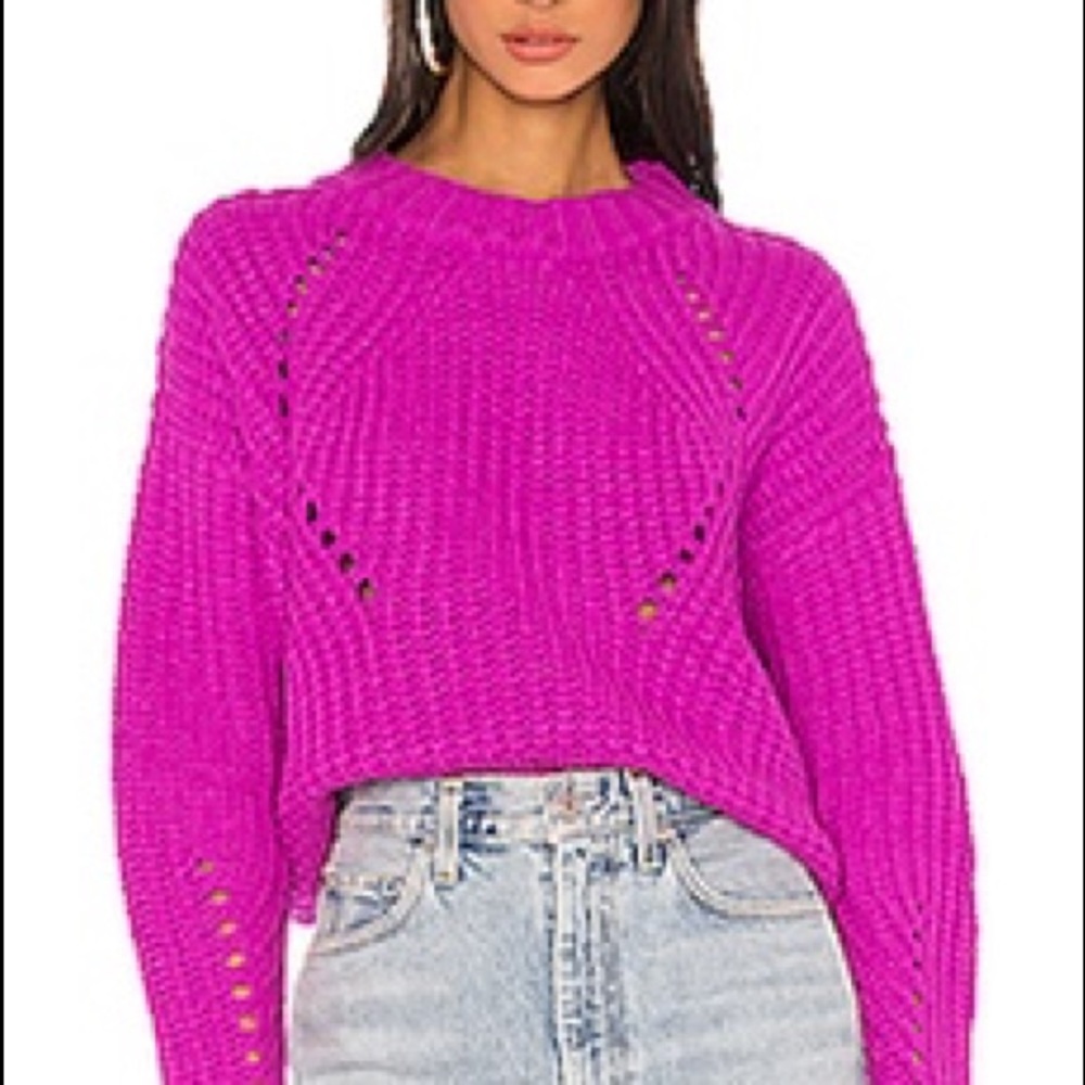 John and Jenn hot pink sweater